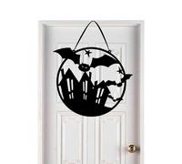 Halloween Hanging Welcome Sign,Rustic Halloween Hanging Sign | Witch Skeleton Bats for Party Home Wall Door Window Haunted House Yard Decor