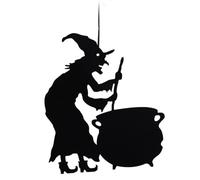 Halloween Hanging Welcome Sign,The Witch Is In Hanging Sign Black Words - Halloween Door Hanger, Witch Door for Indoor and Outdoor Decorations