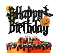 Halloween Happy Birthday Cake Topper Black Glitter Halloween Birthday Cake Topper Halloween Birthday Decorations Kids Halloween Birthday Party Decorations Kids Halloween Cake Decor