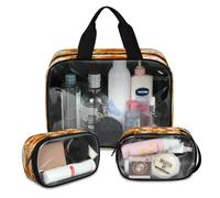 Halloween Happy Holiday Theme Travel Makeup Bag for Women Men, Translucent Cosmetic Bags 3 Pcs Large Shower Wash Pouch Toiletry Cosmetic Toiletries Organizer