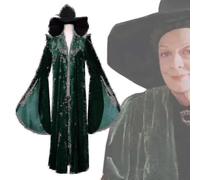 Halloween Harry Potter Mcgonagall Professor Hogwarts Headmaster Long Dress Halloween Costume Costume S U gold L