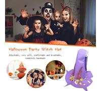 Halloween Hat Felt Hat Handmade Witch Party Foldable Witch Hats Cosplay Party Prop for Women Masquerade