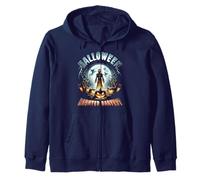 Halloween Haunted Harvest Pumpkin Scarecrow Horror Zip Hoodie