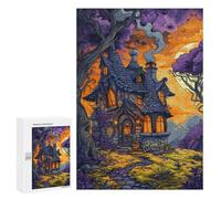 Halloween Haunted House -1 Decorative Wooden Puzzle, 300 PCS - New Year Gift, for Screen-Free Relaxation at Home