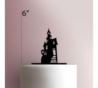 Halloween ? Haunted House- Acrylic Cake Topper 6 Inch Width/Light Green