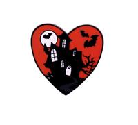 Halloween Haunted House badge Red Heart Enamel Pins Halloween Enamel Brooch Pins Badges Brooch Spooky Jewelry Accessories