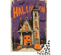 Halloween Haunted House Decorations Jigsaw Puzzles Puzzles for Adults Kids. 1000 Pieces Impossible Challenge Toy Educational Game Home Decoration for Adults& Kids Age 14 Years Up 70x50cm/1000pcs