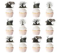 Halloween Haunted House Forest Cupcake Topper Spooky Forest Decorations Creepy Birthday Party Decor for Halloween Tree Baby Shower Birthday Party Bachelorette Party Decor Supplies
