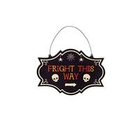 CGB Giftware Halloween Haunted House 'Fright This Way' Wooden Plaque Party Decoration Sign From GB02475