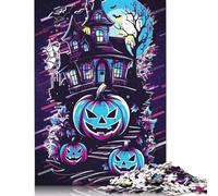 Halloween Haunted House Jigsaw Puzzles Puzzles for Adults Kids. 1000 Piece Great Gifts Challenge Toy Educational Game Home Decoration for Adults& Kids Age 14 Years Up 1000pcs (75x50cm)