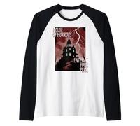 Halloween Haunted House of Horrors Enter At Your Peril Raglan Baseball Tee