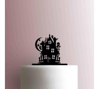 Halloween ? Haunted Mansion Acrylic Cake Topper 3mm Thick Premium Laser Cut Cake Decoration for Birthday, Wedding, Baby Shower & Party Cakes Durable Reusable