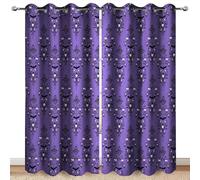Halloween Haunted Mansion Blackout Curtains Purple Spooky Scary Decorate Goth Gothic Decor for Women Men Boys Girls Home Bedroom Living Room Grommet Window Drapes 2 Panel Set, 52x63 Inch