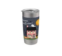 Halloween Haunted Pink House with Ghost Stainless Steel Insulated Tumbler