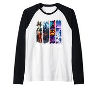 Halloween Haunts Me (in The Best Way) Paint Stroke Design Raglan Baseball Tee