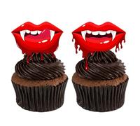 Halloween Have a Bite Dessert Cupcake Toppers Halloween Fantasy And Horror Themed Decorations for Boy Girl Man Woman Happy Birthday Party Decorations