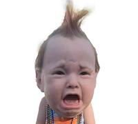 Halloween Head Masque - Latex Cosplay Head Masque | Crying Punk Baby Headgear Decoration Props for Haunted Houses Festivals Performances Cosplay Prank