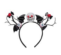 Halloween Headband Dark Series Skull Hairband Punk Scary Headwear RaveParty Props Hair Decoration Unisex Headgear Scary Bat Hair Accessory Haunting Skeleton Hairband Halloween Ornament