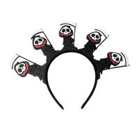 Halloween Headband Ghost Skull Headband Glitter Sequins Comfortable Fit Lightweight Hair Accessory for Stage Performance Cosplay Wedding Party Festival
