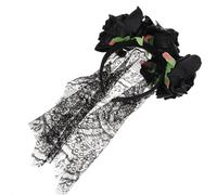 Halloween Headband Lace Rose Crown for Cosplay, Christmas | Polyester Fabrics, Mesh Veil Finish, Lightweight Costume Enhancement for Weddings, Female Friends and Festive Gift Choice