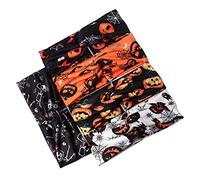 Halloween Headband Wide Stretchy Fashion Bandeau Headband, 5 Pcs Halloween Headbands Spider Web Pumpkin Skull Cat Patterns, Large Headbands Yoga Workout Head Bands Hair Accessories (Halloween)