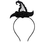 Halloween Headbands, Black Witch Hat Headband with Rose Witch Accessories | Women Mixed Style Hair Accessories, Witch Hair Accessories for Halloween Fancy Dress Accessory, Witches Hat