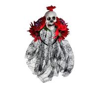 Halloween Headbands, Day of the Dead Floral Crown Tiara Headdress, Gothic Skull Colorful Flower Black Lace Veil Headband, Long Black Veil Hair Band for Party Cosplay (01, One Size)