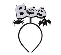 Halloween Headbands, Goth Party Hair Accessories for Hallowe'en, Dress up Party, Funny Scary Hairbands with Sprung Pumpkin Skull Bats Horror Decor (Pumpkin-White, One size)