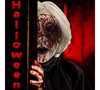 Halloween Headgear Female Headgear Horror Alien White Haired Female Devil Devil Scary Halloween Costume Party Horror Cosplay Party Props The Mask Costume(White5,One Size)