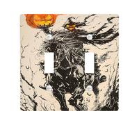 Halloween Headless Horseman Light Switch Cover Plates/Outlet Covers, Dark Gothic Nightmare Horse for Spooky Wall Accents, Thermoplastic Wall Plates, Standard Size Double Toggle
