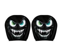 Halloween Headrest Covers - 2 Pieces Big Eyes Automobile Headrest Protector, Elastic Stretchable Design, Fun Decorative Style | Car Interior Decoration for Driver, Passenger, Men, Women