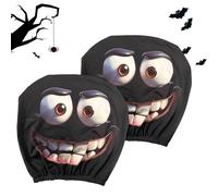 Halloween Headrest Covers for Cars - 1 Pair Breathable Car Headrest Protector - Elastic Breathable Head Rest Covers Decoration Halloween Accessories for Driver Passenger Men Women Vehicles Interior