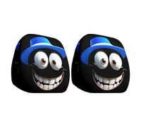 Halloween Headrest Covers for Cars, Set of 2 Elastic Headrest Protectors, Printed on Both Sides, Large Eyes, Scary Pumpkin, Elastic Headrest Covers, Decoration, Halloween Decoration