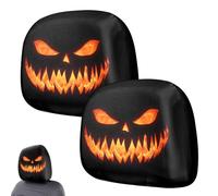 Halloween Headrest Covers - Spooky Car Protector, Washable Seat Decor