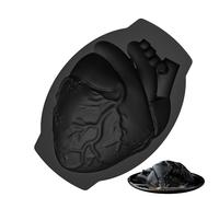 Halloween Heart Mold - Silicone Anatomical Tray, Non-Stick Bake Container | Large Realistic Human Heart Shape for Cake, Chocolate, Sugar Candy Art and Spooky Parties Dessert Presentation