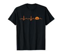 Halloween Heartbeat Pumpkin Bats Boo Scary and Creepy for T-Shirt