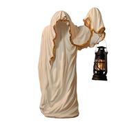 Halloween Hell Messenger Lantern Decoration, Realistic Ghost Wizard Lantern Ornament, Halloween Ghost Statue, Resin Faceless Ghost Sculpture for Indoor Outdoor Festivals Decoration
