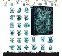 Halloween Highland Cow Countdown Calendar, Gothic Acrylic Hanging Ornament