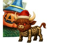 Halloween Highland Cow Figurine | Fall Highland Cow Statue Halloween Decorations - Rustic Home Decor for Mantel Table Shelf Entryway Bedroom Thanksgiving Office Farmhouse Porch