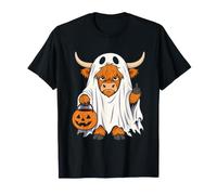 Halloween Highland Cow Ghost Trick or Treat T-Shirt