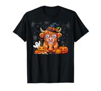 Halloween Highland Cow Witchy Cow Spooky Pumpkin Hello Fall T-Shirt