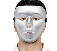 Halloween - Hip-Hop in PVC Gold Silver | Reusable Full Face Costume 19 cm - Elegant Masćhera for Ghost Dance | For Parties