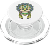 Halloween Hipster Sugar Skull Head Dress Skull Day Of Dead PopSockets PopGrip for MagSafe
