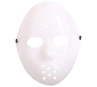 Halloween Hockey Mask - Pack of 1 - White Mask with Elasticated Band - Adults Mens Womens Spooky Scary TV Movie Halloween Trick or Treat Fancy Dress Costume Accessory