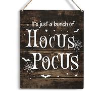 Halloween Hocus Pocus Decor It's Just A Bunch of Hocus Pocus Sign Halloween Yard Decor Wall Decor for Cafe Bar Pub Home Beer Halloween Hocus Pocus Door Decorations Wooden Hanging Sign 10x8 Inches