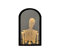 Halloween Hologram Ghost Mirror, Spooky Scary Ghosts Mirror, Creepy Room Decor, with Led Light, 35x20cm, Lightweight Design, Ideal for Haunted House, Bedroom