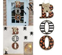 Halloween Home Decoration Wooden Pendants for Living Room Door Hanging Decoration - Festive and Unique Holiday (Coffee, 15x15 cm)