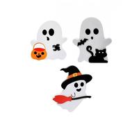Halloween Home Wood Ghostly Decorations Black Cats Bat Witches Brooms Signs Decoration For Party And Shelf Display Pumpkins Block