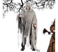 Halloween Hooded Cape - Gothic Medieval Renaissance Costume - Vampire Cape | Vintage Cosplay Cape | Houseed House Masquerade Party Bane | Adult Cape Long Linen Mesh Pair