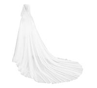 Halloween Hooded Cape Women's Ghost Bride Cape Fancy Dress Costume Evil Queen Cape Evening Dress Women's Witch Robe Costume Horror Vampire Long Dress with Hood Women's Horror Bride (White)